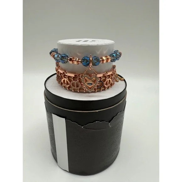 Raise The‎ Spirits In Style Halloween Stacks Rose Gold Bracelet Set