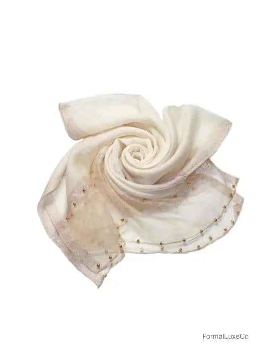 Silk Wool Lightweight Scarf Shawl Wrap for Evening Wedding