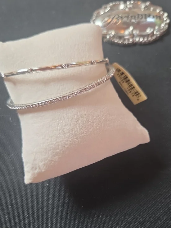 Brighton Sterling Silver Crystal Pavé Bangle Bracelet -