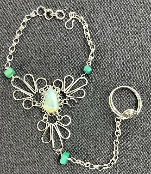 Slave Bracelet From Perú Handmade With Andean Opal Stone