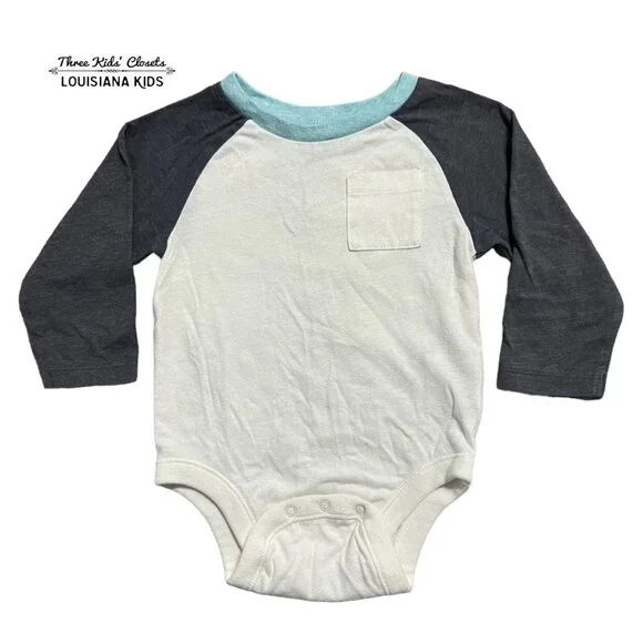 Old Navy 6-12m Long Sleeved Raglan Bodysuit Onesie