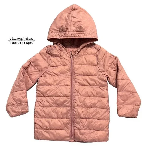 Old Navy 3T Salmon Pink Puffer Jacket Coat