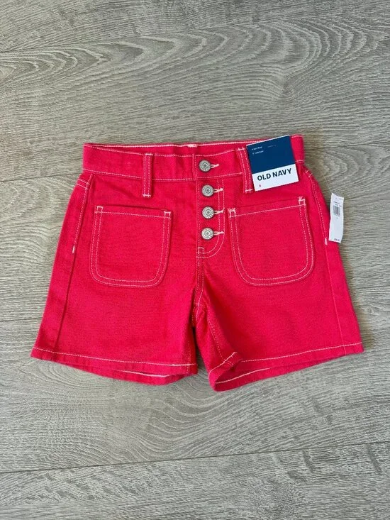 Old Navy Girls Pink High-Rise Shorts Size 8 NWT
