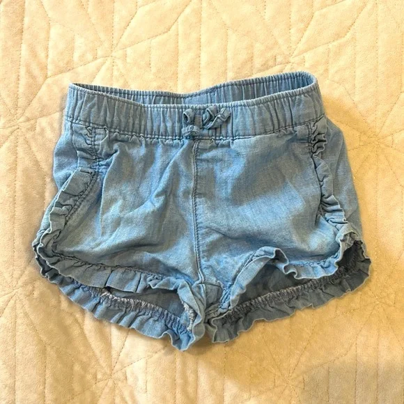 Old Navy chambray baby girls shorts 12-18 months