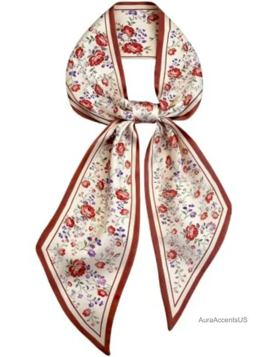 Silk Hair Scarf Satin Fashion Scarf Versatile Styling Skinny Scarf
