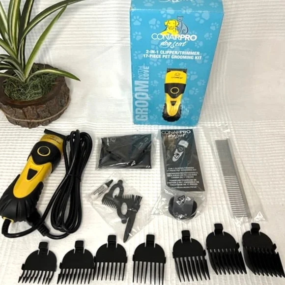CONAIRPRO dog & cat 2-in-1 Clipper/Trimmer, 17-Piece Pet Grooming Kit