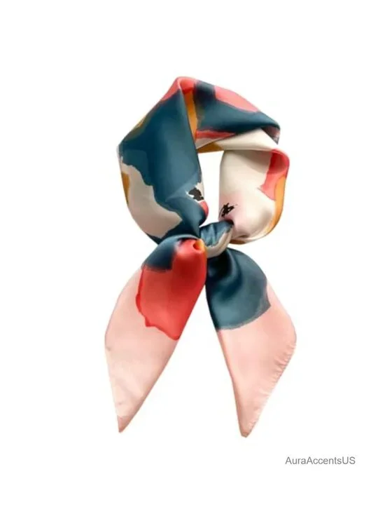 100% Mulberry Silk Square Scarf 25.6