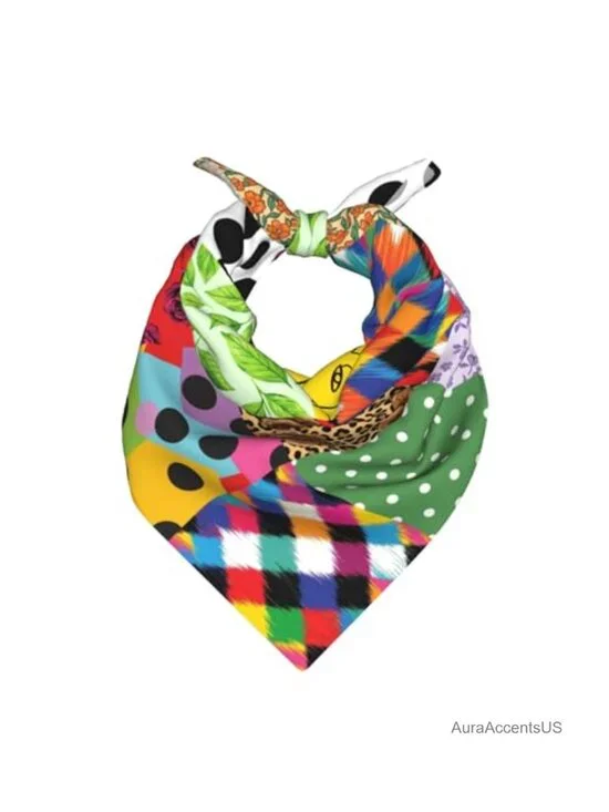 Square Silk-like Satin Neck Scarf Bandana for Women - Fashion Headscarf Purse