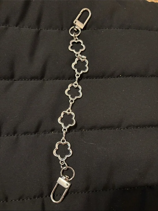 Silver Floral Link Charm  Bagcharm