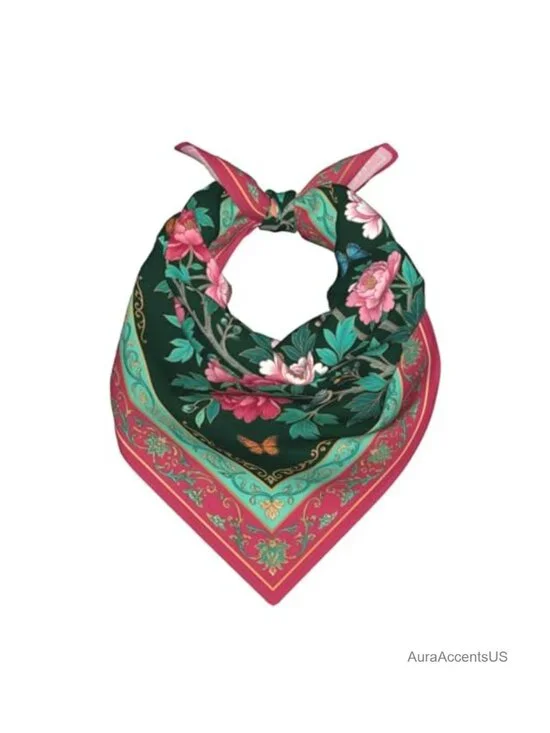 Square Silk-Like Head Scarf for Women Fashion Satin Hair Neck Scarf