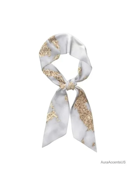 Satin Polyester Fashion Scarf Neckerchief Long Thin Reversible Headscarf Bandana