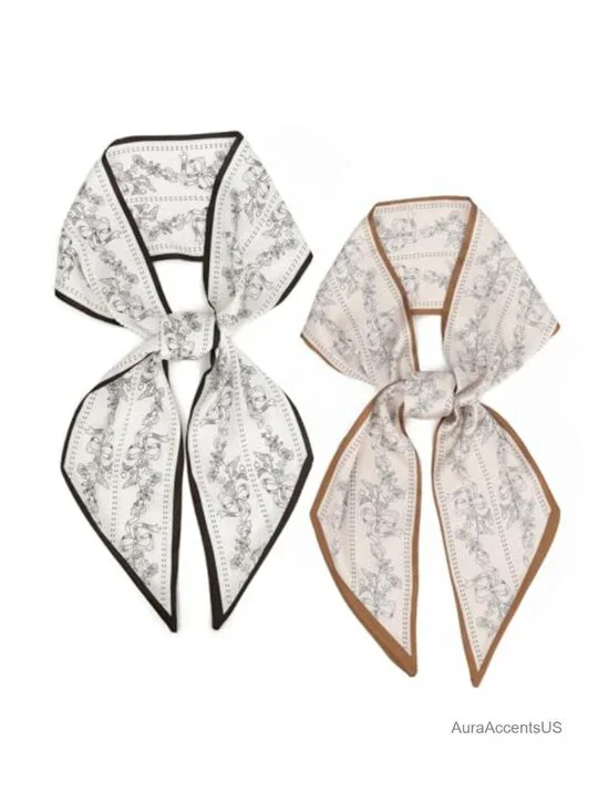 Fashion Satin Silky Feeling Hair Scarf Long Neck Scarf Bag Purse Scarf Handbag