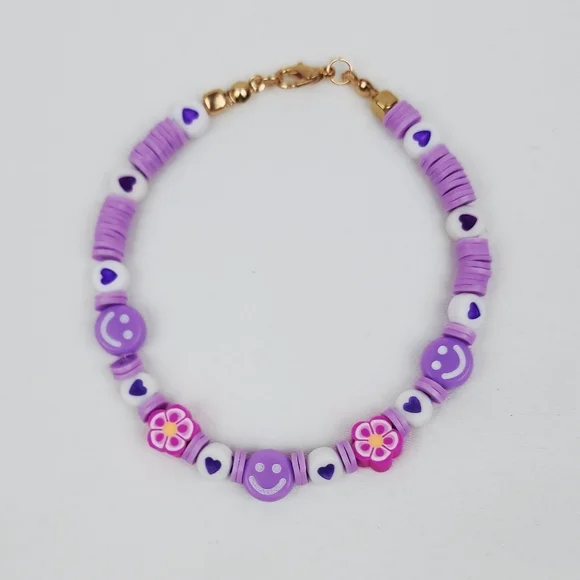 Handmade Smiley Face Heart Detail  Bracelet