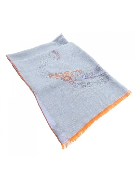Hermes Stole Scarf Blue