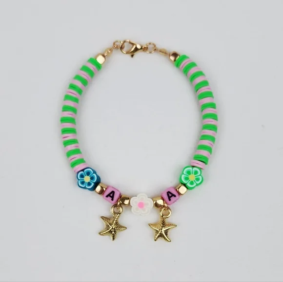 Handmade Flower Letter A Bracelet