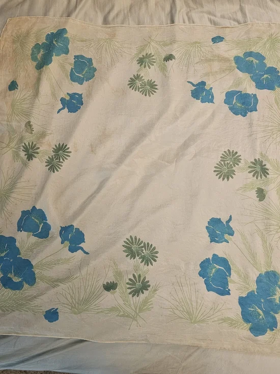 Vintage 1950s Scarves by Vera Pure Silk Scarf Water Repellent As Is