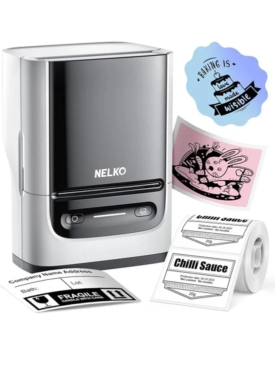 NELKO Label Maker machine with tape Bluetooth label printer