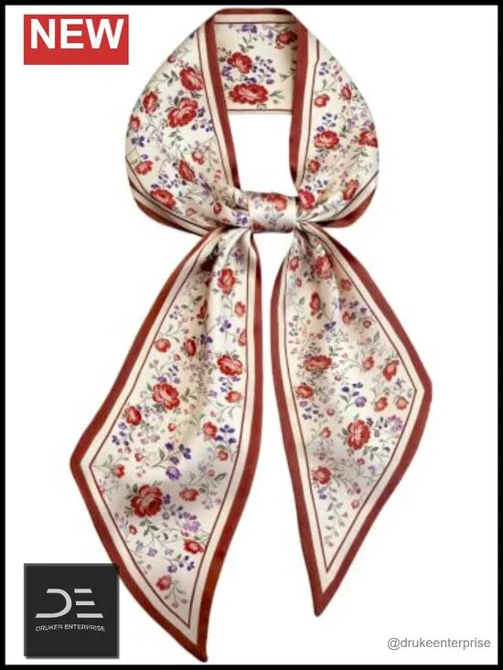 Satin Skinny Scarf, Versatile Hair Neck Scarf for Women