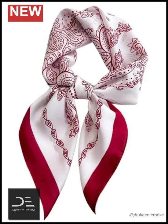 Satin Silk Square Scarf for Women - 27.5