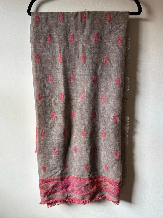 Large  Bohemian Wool Cotton Blend Scarf Square Silk Route