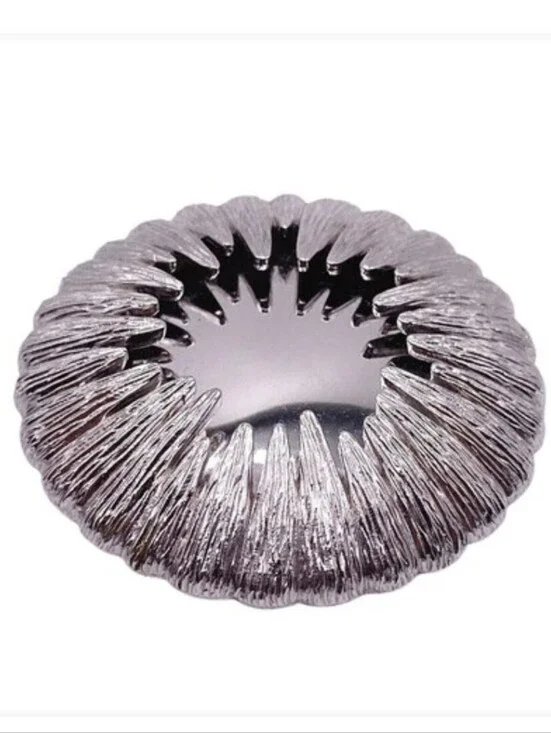Vtg Monet Signed Large Silver Tone Mirrored Starburst Sun Celestial Brooch