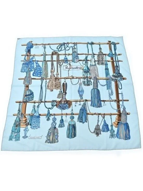 Hermes Bandana Scarf Blue