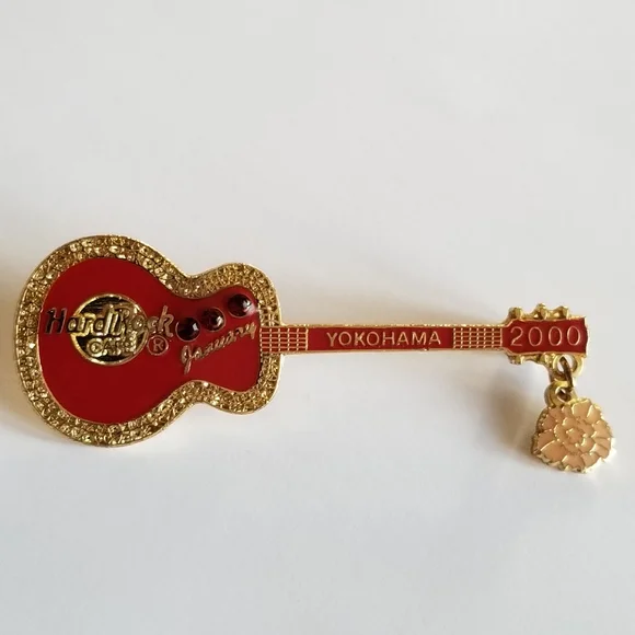 Vintage Hard Rock Cafe pin YokohamaAsian Birthstone Calendar Guitar Series