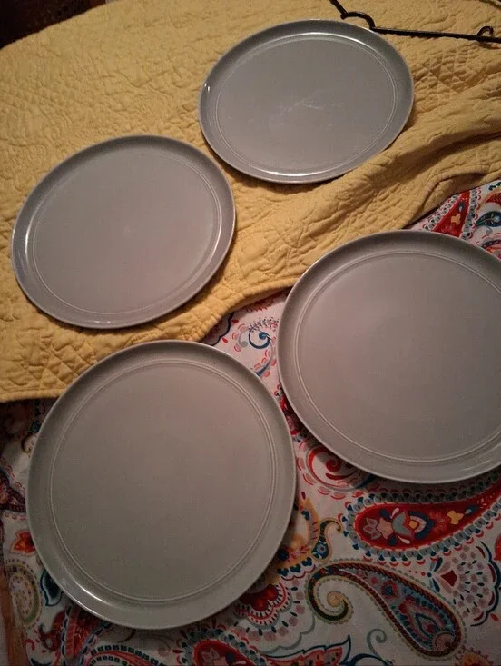 Crate & Barrel by Aaron Probyn Hue Light Gray Dinner Plate 10.5” X4