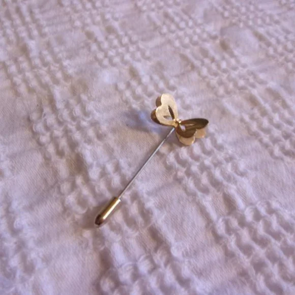 Vintage Butterfly Gold Tone Stick Pin