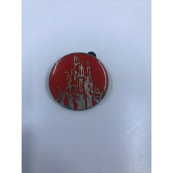 Disney Trading Pin 2011 Disney Parks Red Silver Castle World Icons