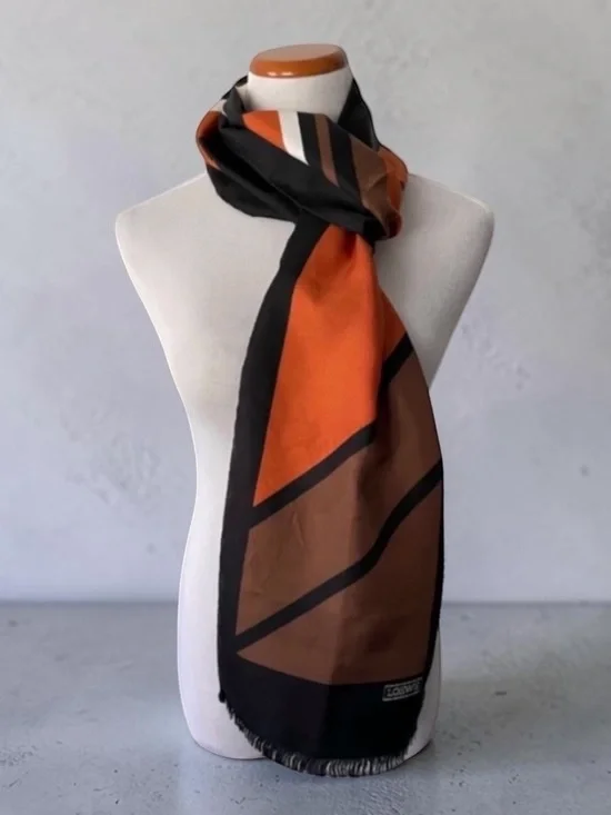 LOEWE Silk Fringe Scarf Hand Rolled