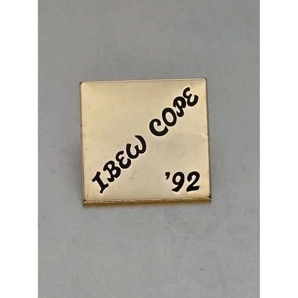 Vtg IBEW Local UNION LU‎ COPE 1992 Lapel Pin Brooch Gold Plated NEW In Package