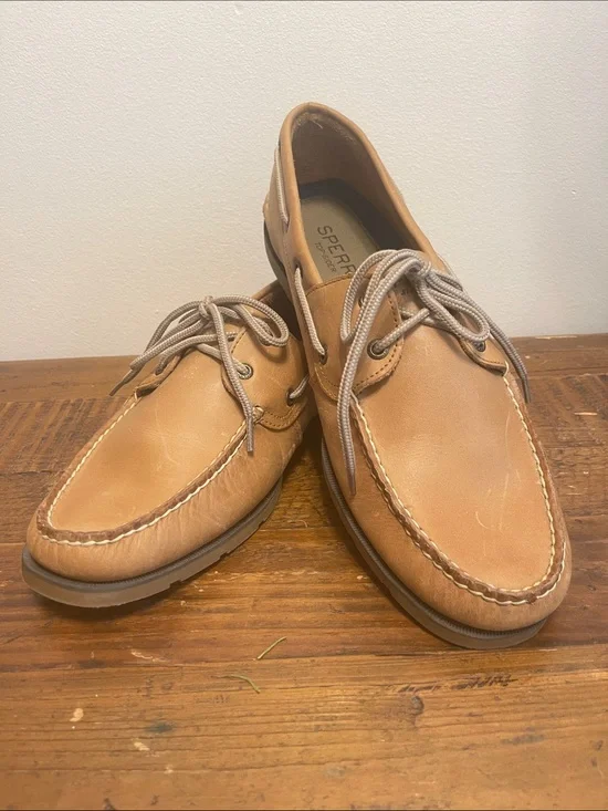 Sperry Men’s Tan Leather 2-Eye Boat Shoes