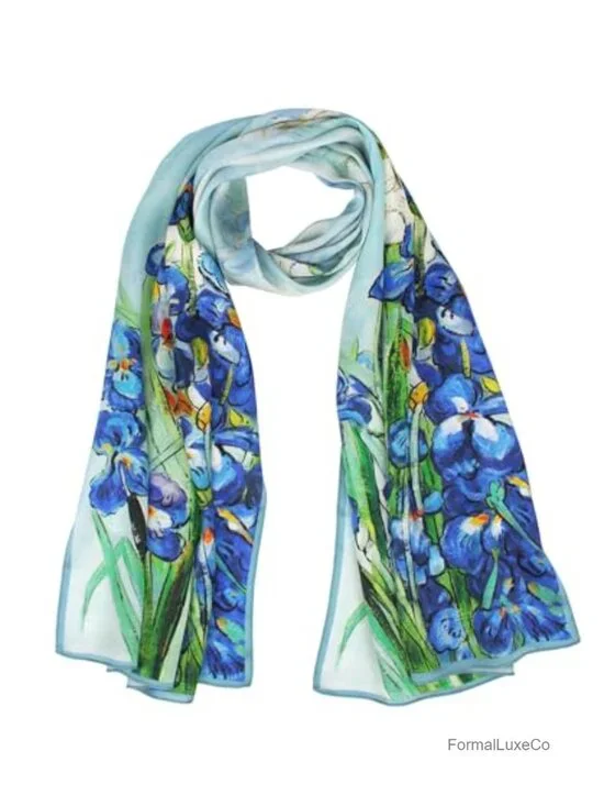 100% Silk Long Oblong Shawl Scarf Wrap Gift Packed