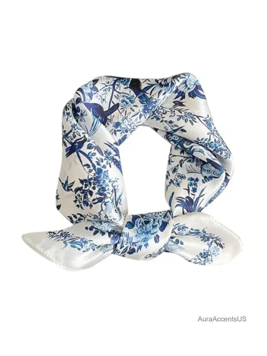 Mulberry Silk Square Scarf Bandana Hair Scarf for Women