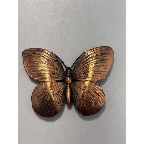 Vintage‎ copper butterfly insect brooch pin