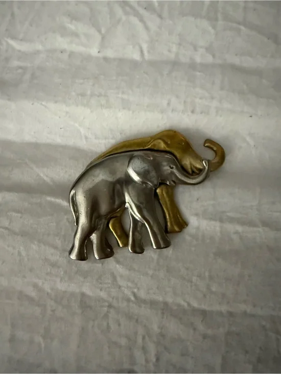 Liz Claiborne Two-Tone Gold & Silver Elephant Brooch