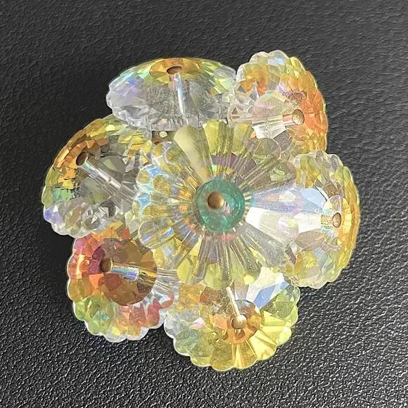 Vintage‎ Rivoli Rhinestone Brooch Pin 1.5
