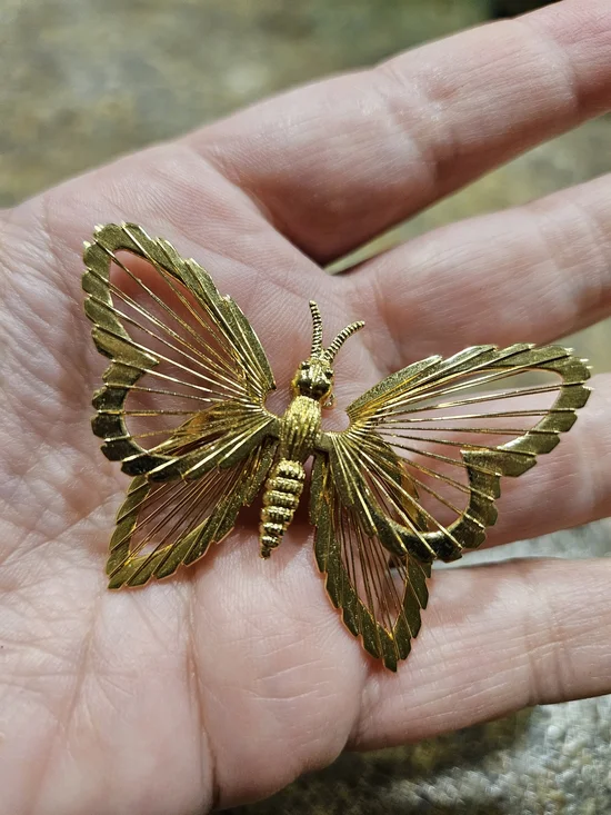 Gold Butterfly Brooch Pin