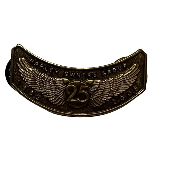 Harley Davidson Owners Group Pin 25 Years‎ 1983 to 2008 Lapel Vest Pinback