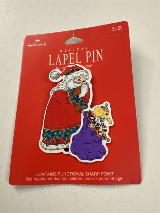 Mary Engelbreit Santa Pin With Movable Toy Sack Hallmark MM14