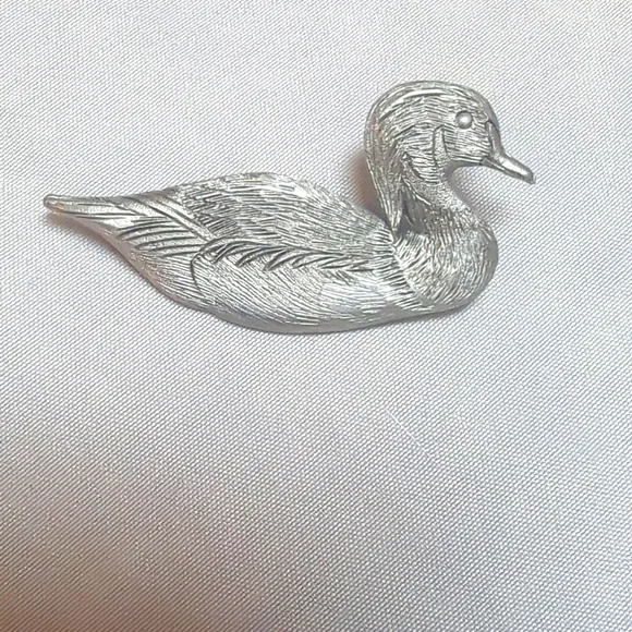 Bill Callahan Hand Signed Pewter Vintage Mallard Duck Brooch Pin 2