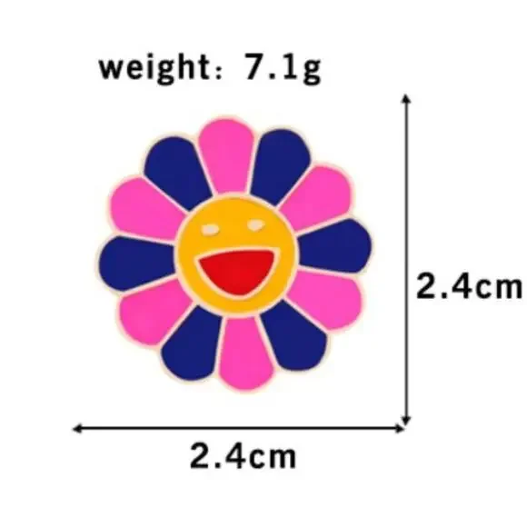 Flower Face Pin Brooch