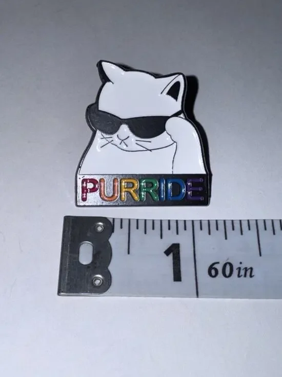 Purride Pride Cat Kitten Pin Brooch