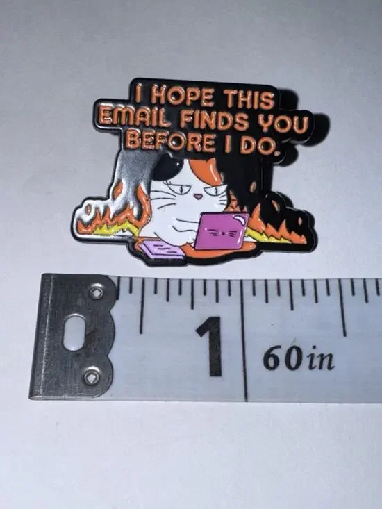 I Hope This Email Reaches You Before I Do Cat Kitten Pin Brooch
