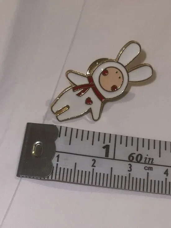 Bunny With Red Heart Pin Brooch