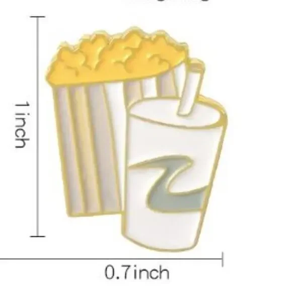 Soda and Popcorn Pin Brooch