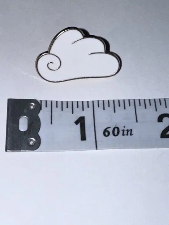 White Puffy Cloud Pin Brooch