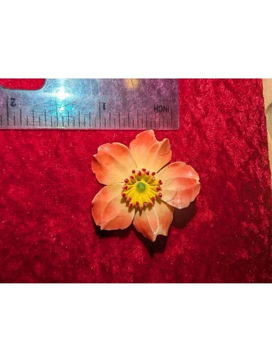 Vintage Hand-Painted Floral Brooch Pin