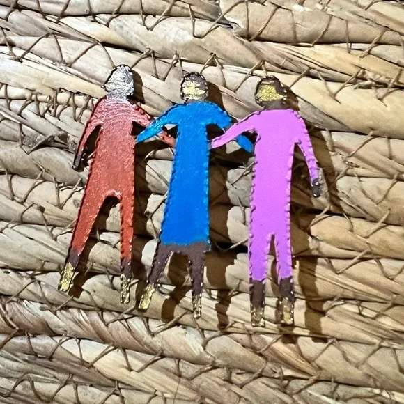Colorful Trio Figurine Brooch